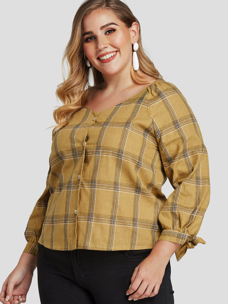 Ladies Khaki Plus Size Tops