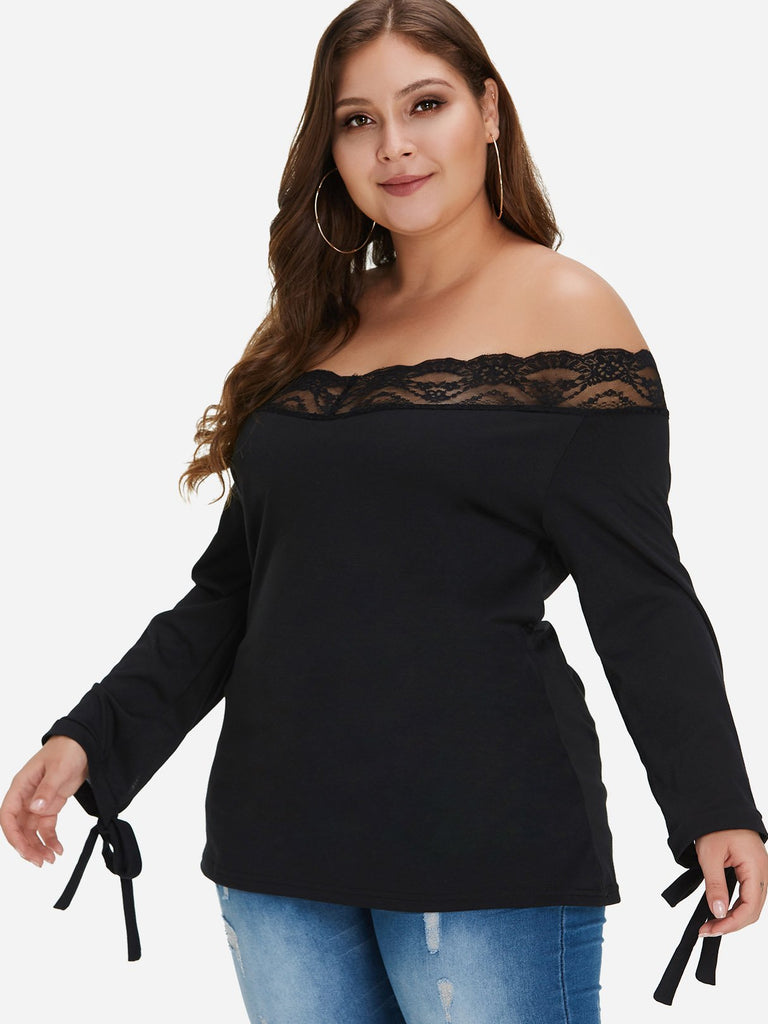 Ladies Black Plus Size Tops