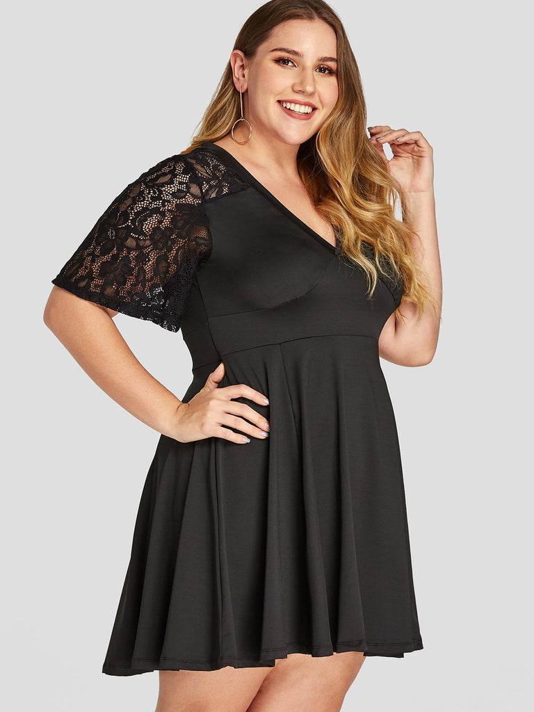 Ladies Short Sleeve Plus Size Dress