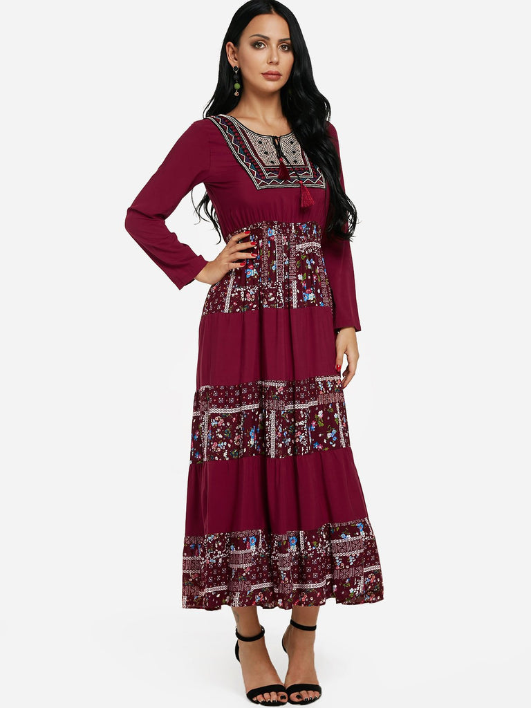 Ladies Burgundy Maxi Dresses