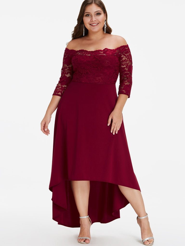 Womens 3/4 Sleeve Plus Size Dress