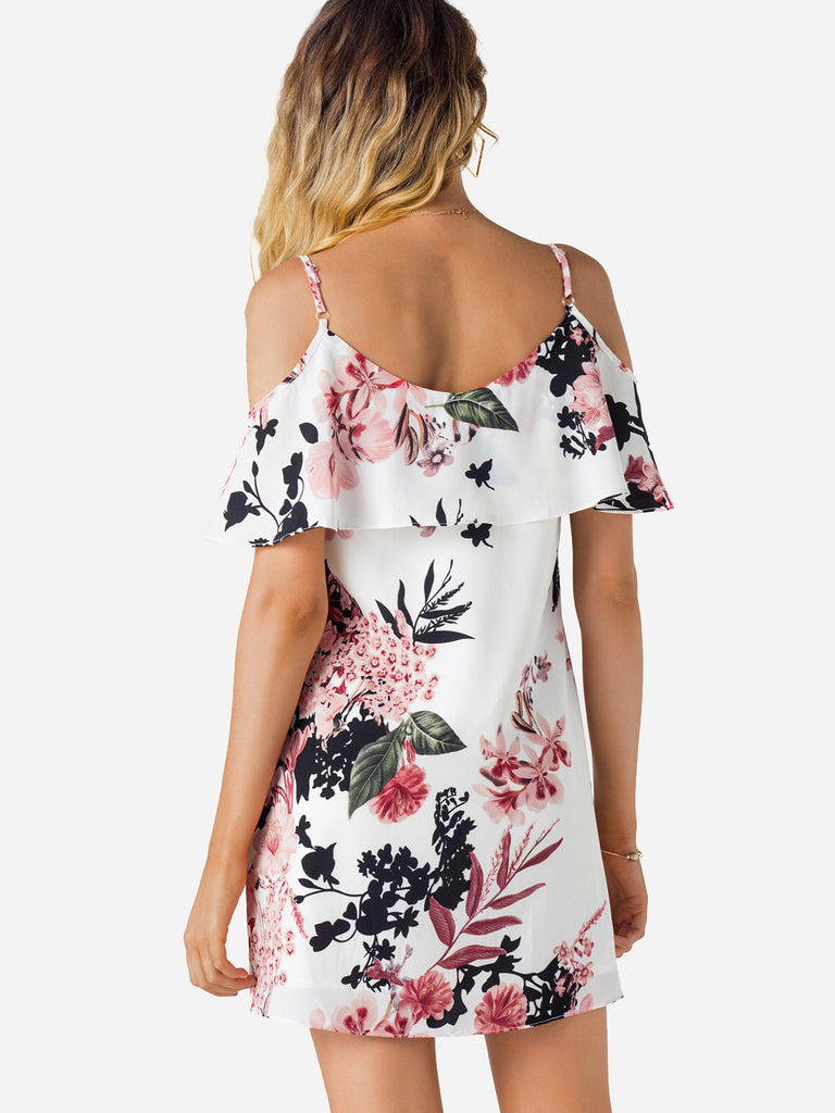 Womens White Floral Dresses