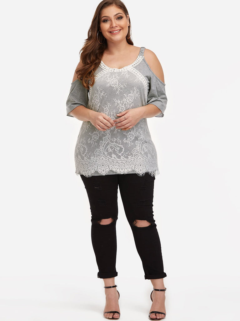 Womens Half Sleeve Plus Size Tops