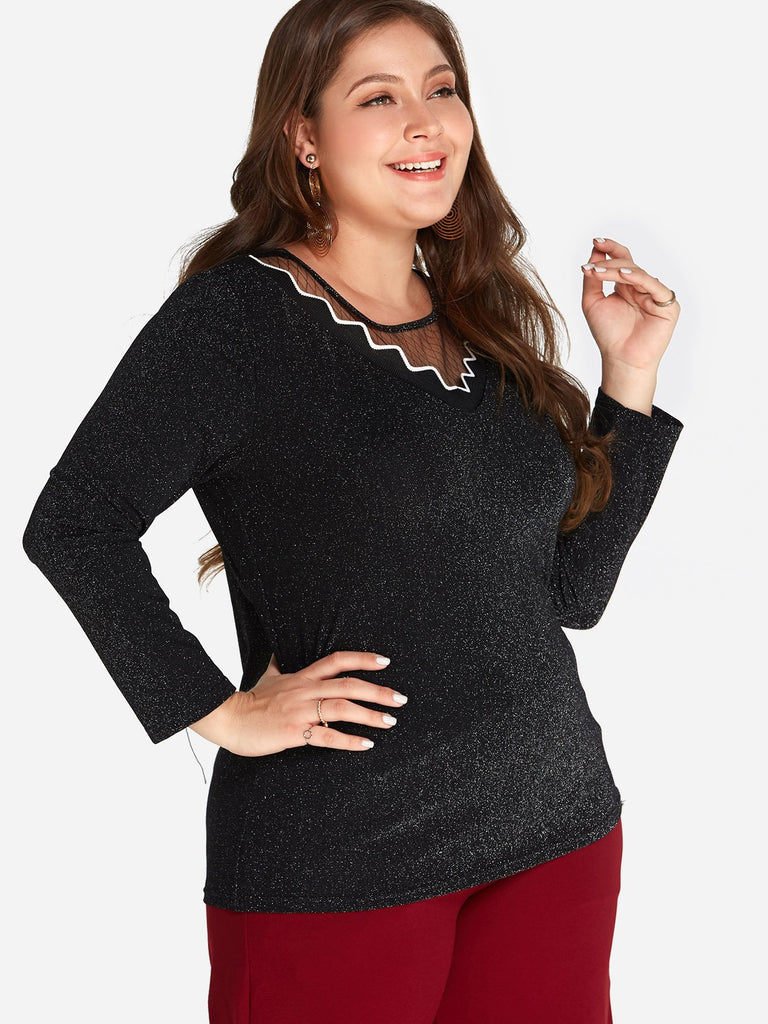 Ladies Black Plus Size Tops