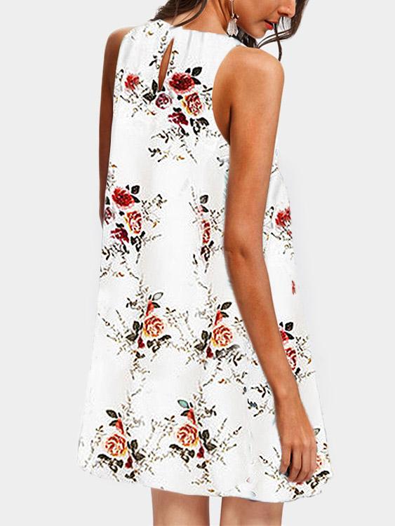 Womens White Floral Dresses