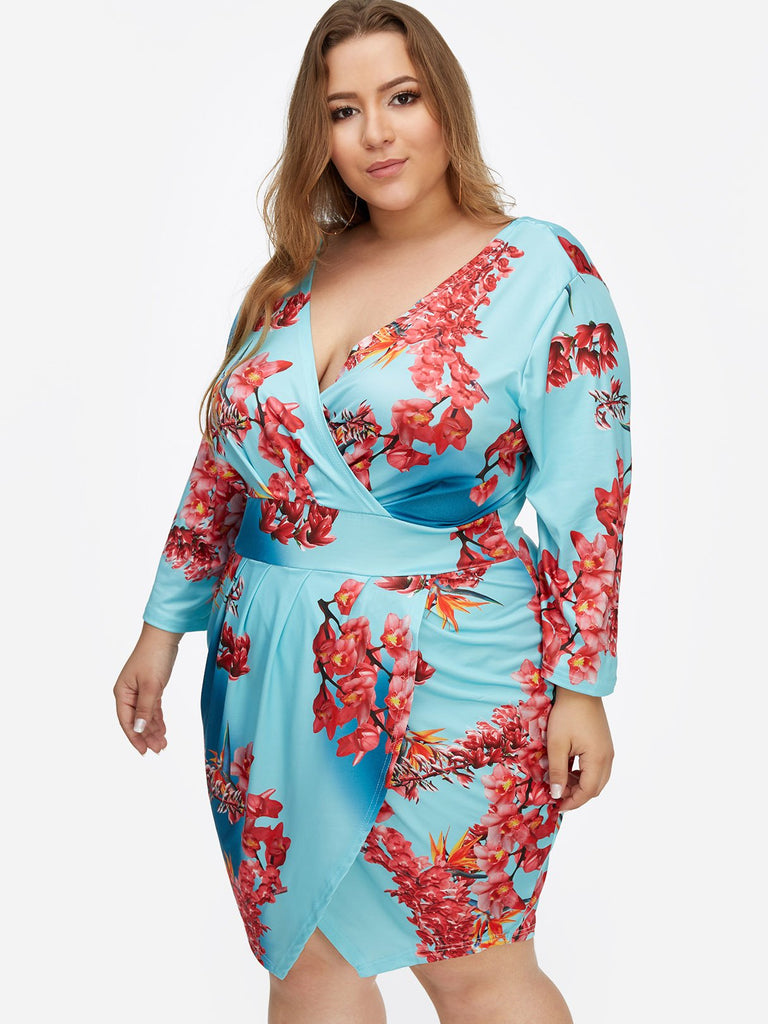 Ladies Blue Plus Size Dresses