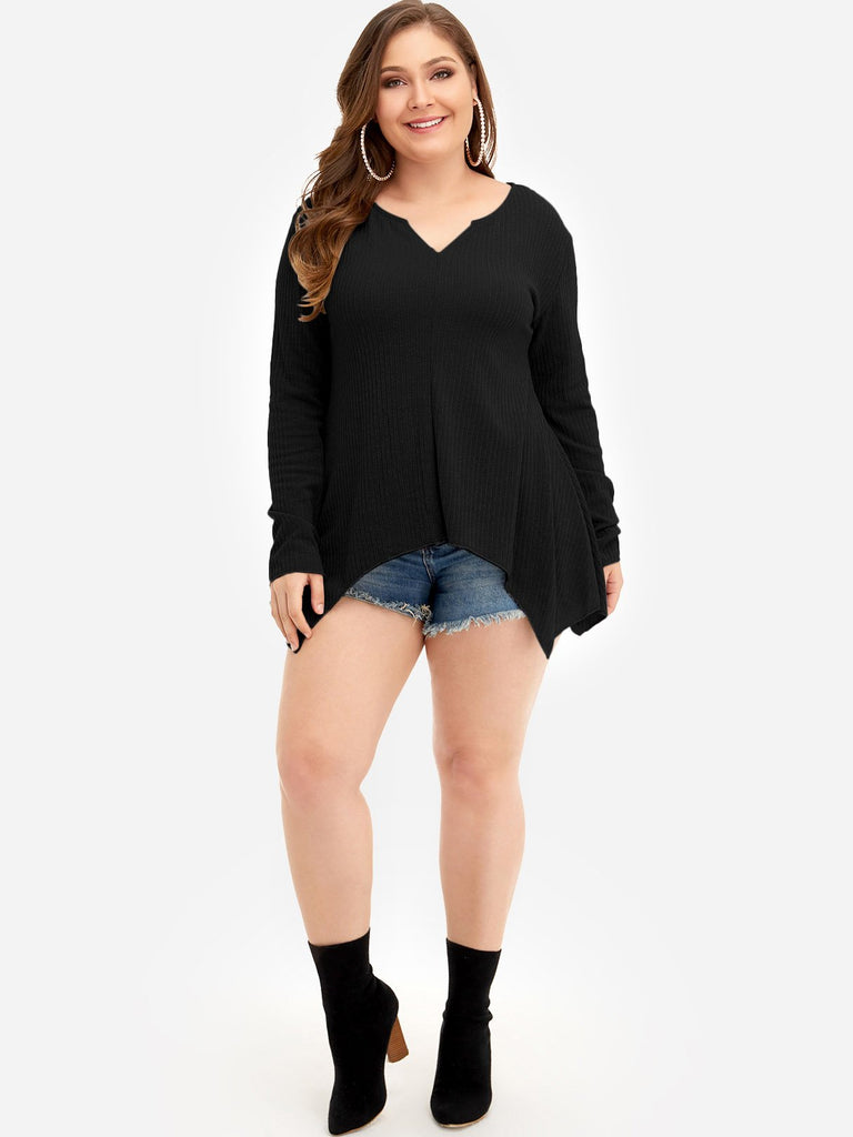 Womens Long Sleeve Plus Size Tops