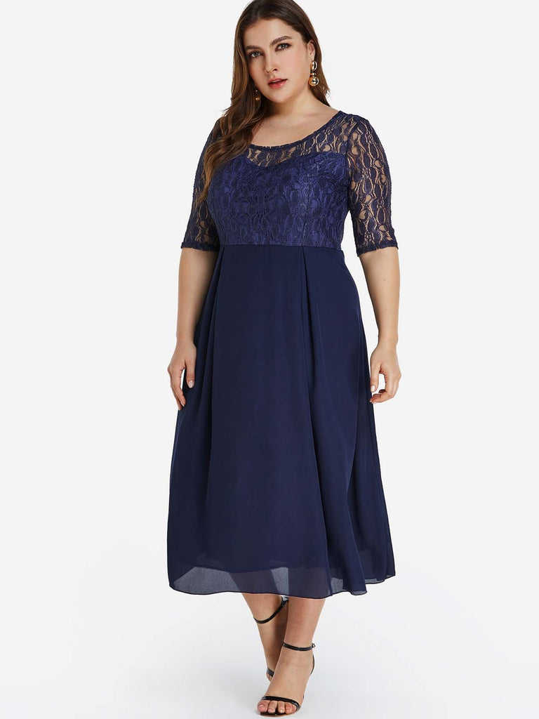 Womens Blue Plus Size Dresses