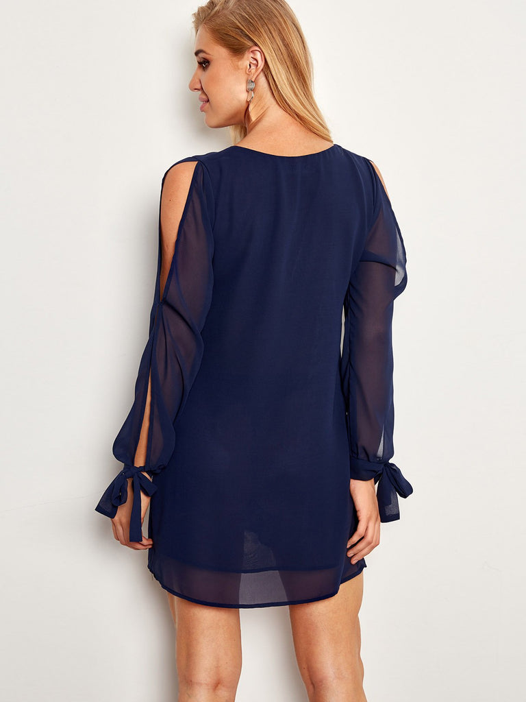 Womens Navy V-Neck Dresses