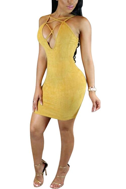 Womens Yellow Bodycon Dresses