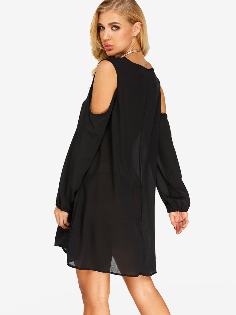 Womens Black V-Neck Dresses