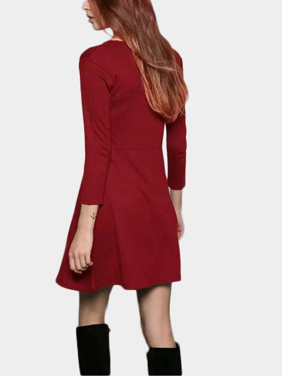 Womens Red V-Neck Dresses