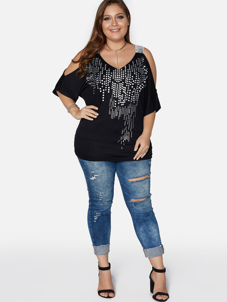 Womens Half Sleeve Plus Size Tops