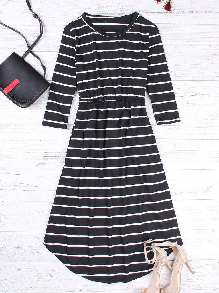 Ladies 3/4 Sleeve Midi Dress