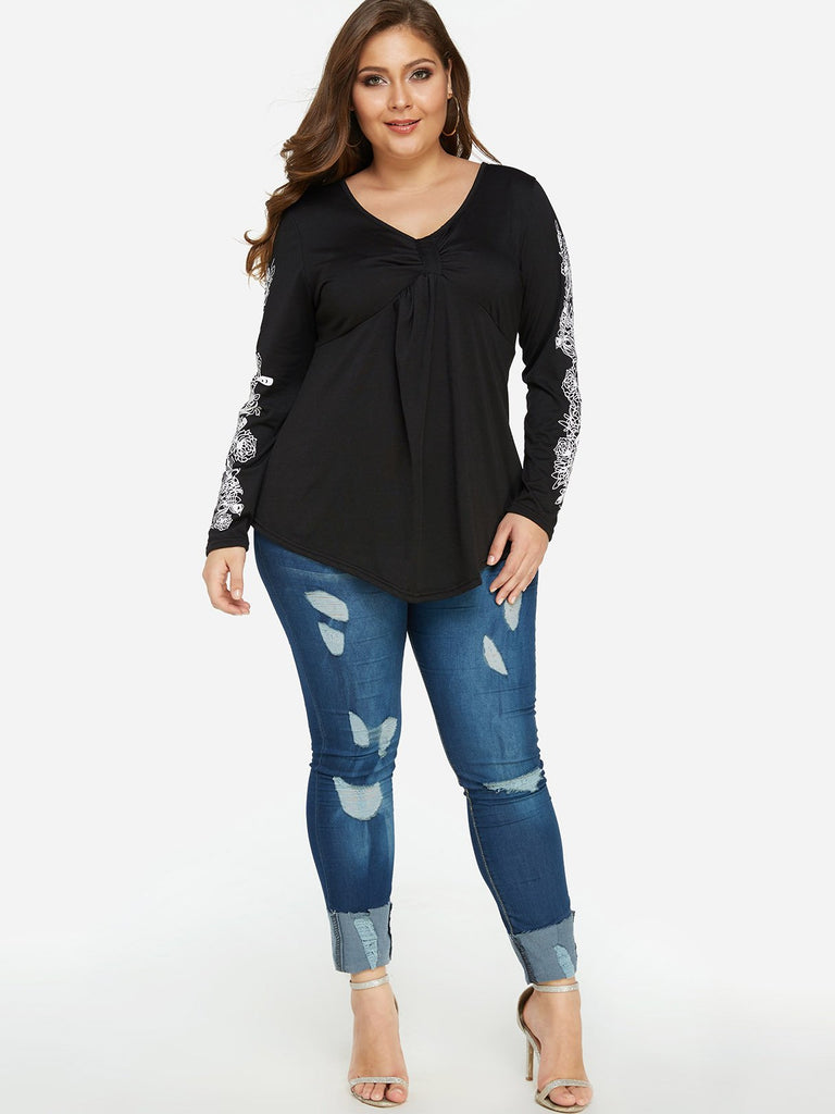 Womens Long Sleeve Plus Size Tops