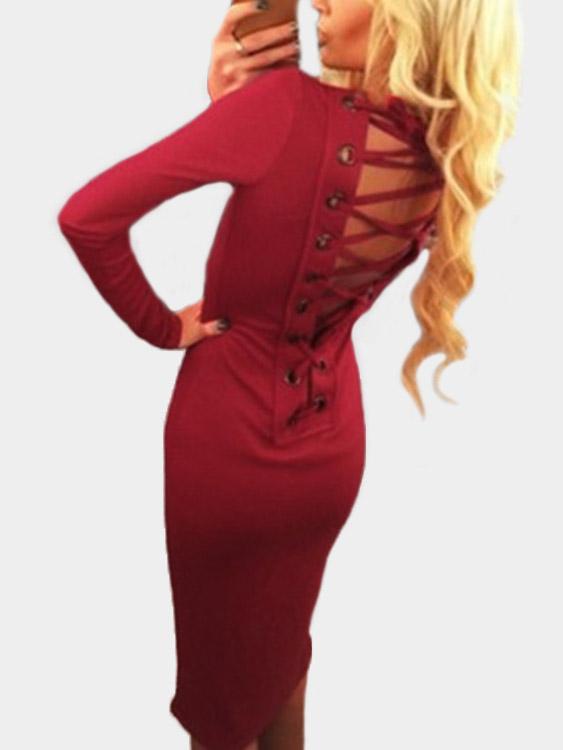 Womens Burgundy Sexy Dresses