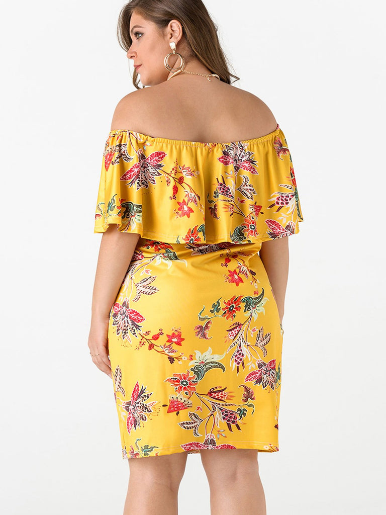 Womens Yellow Plus Size Dresses