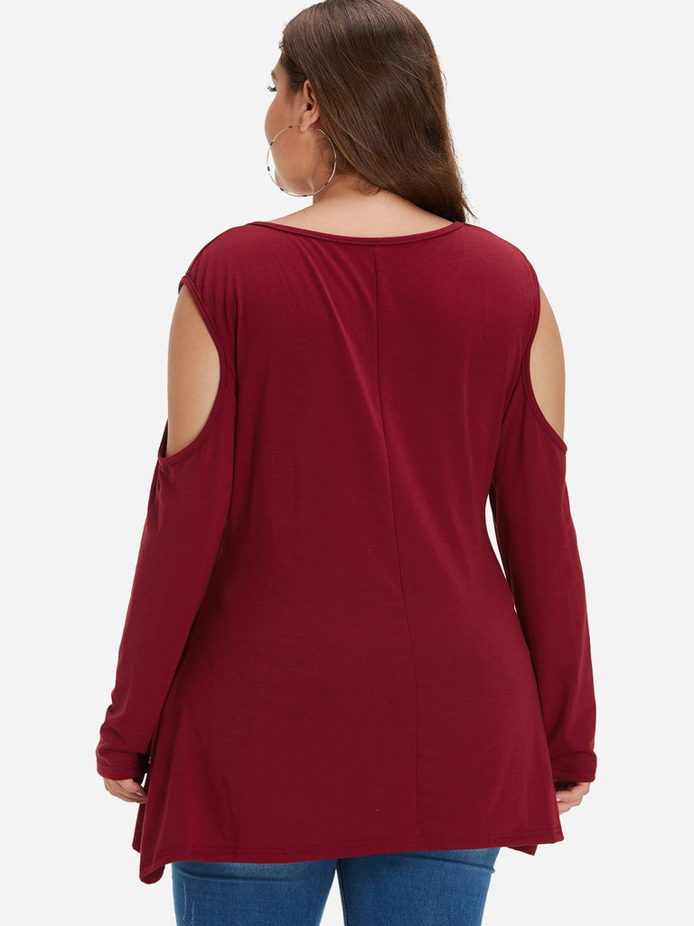 Womens Burgundy Plus Size Tops