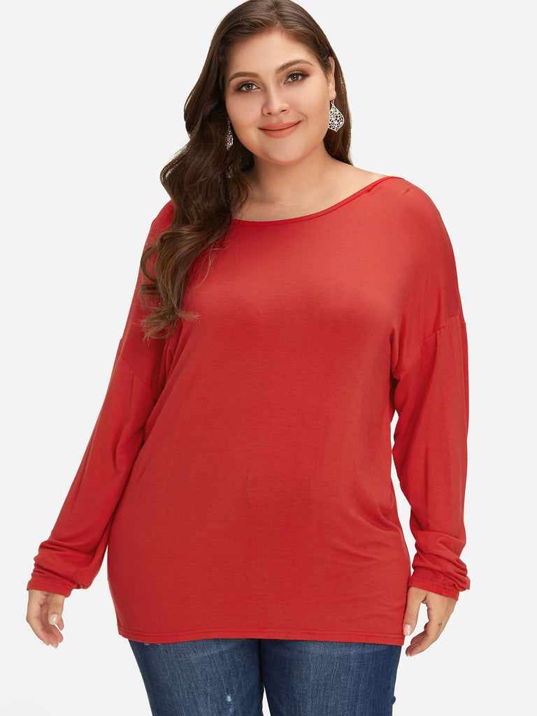 Ladies Long Sleeve Plus Size Tops