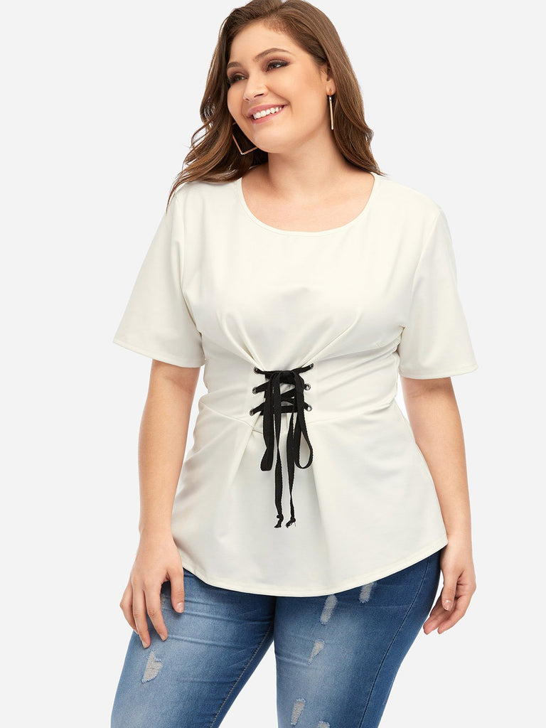 Ladies White Plus Size Tops