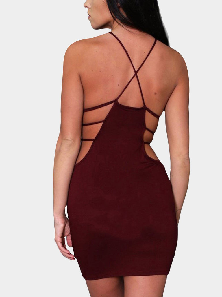 Womens Burgundy Mini Dresses