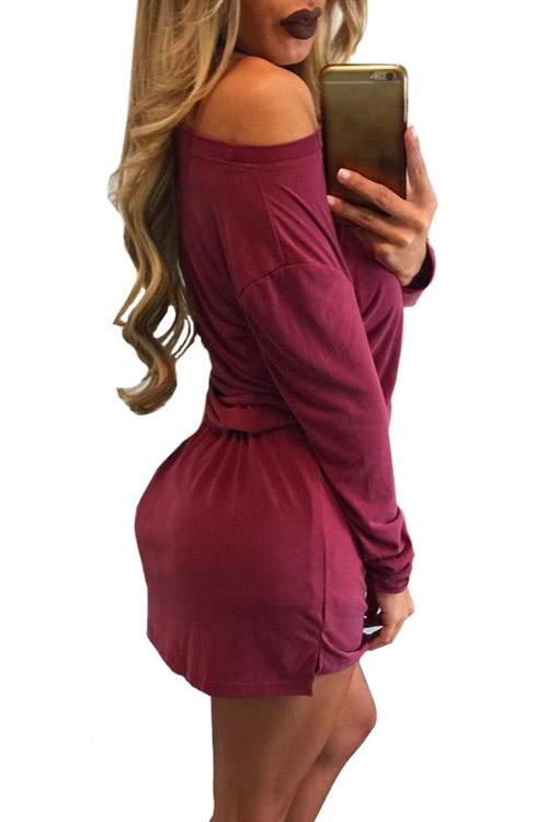 Womens Burgundy Mini Dresses