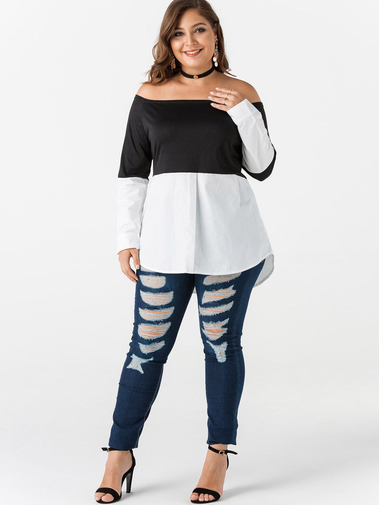 Womens Long Sleeve Plus Size Tops