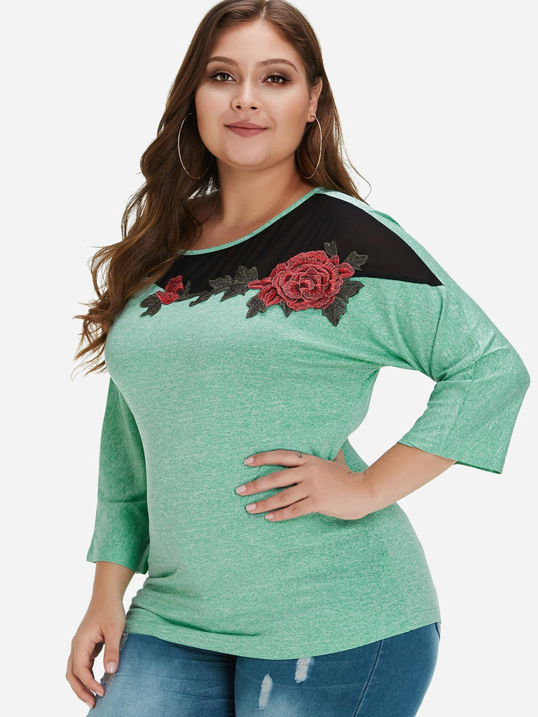 Ladies Green Plus Size Tops