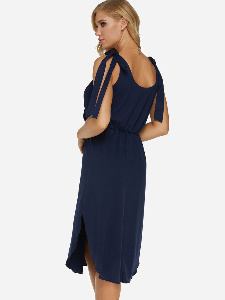 Womens Navy V-Neck Dresses