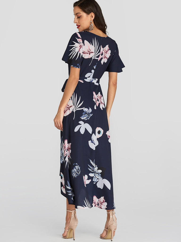 Womens Navy Floral Dresses