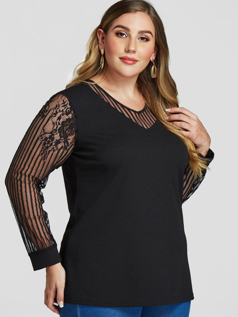 Ladies Black Plus Size Tops