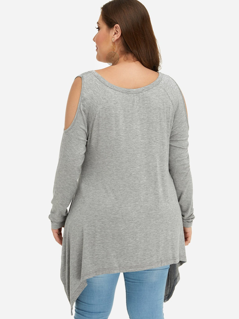 Womens Grey Plus Size Tops