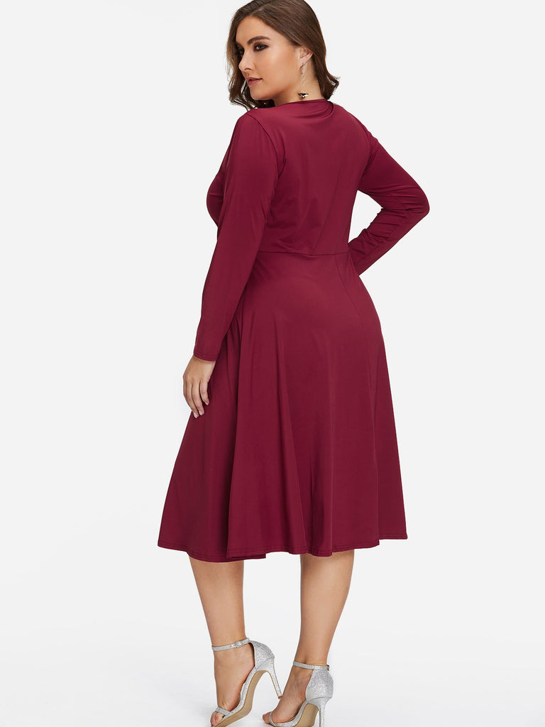 Womens Burgundy Plus Size Dresses