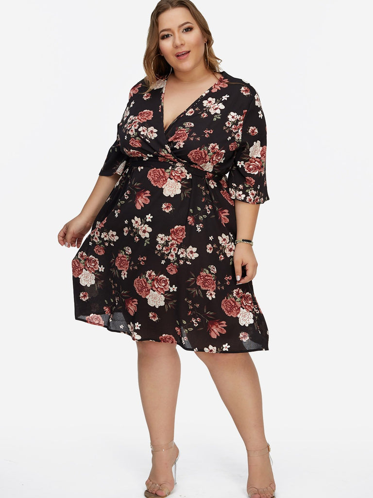 Womens Half Sleeve Plus Size Dresses