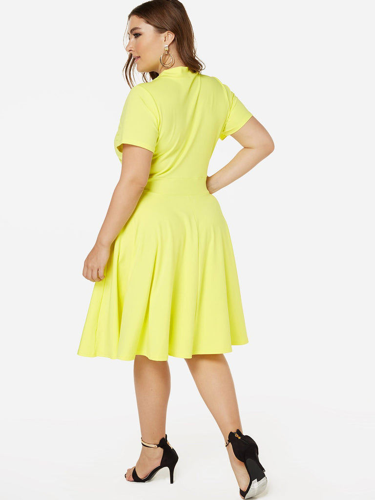 Womens Yellow Plus Size Dresses