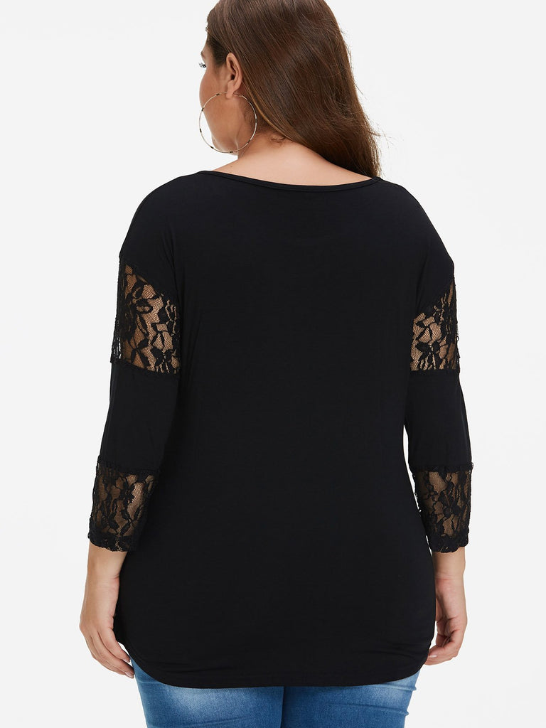 Womens Black Plus Size Tops