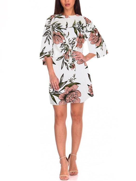 Ladies White Floral Dresses