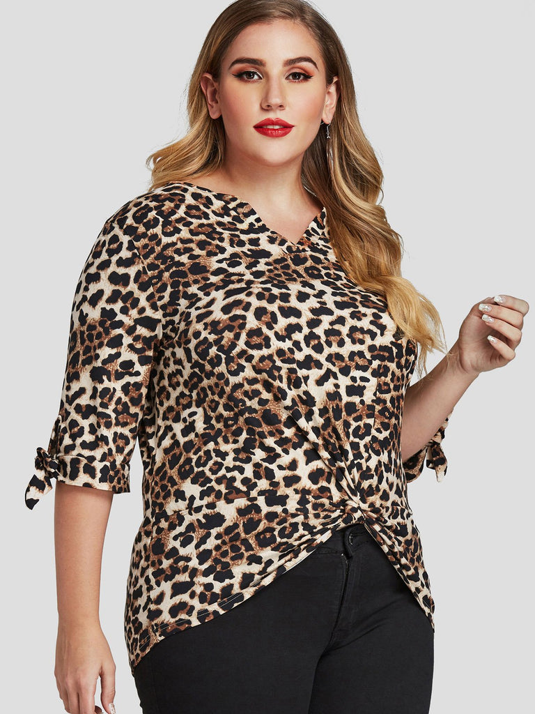 Ladies Leopard Plus Size Tops