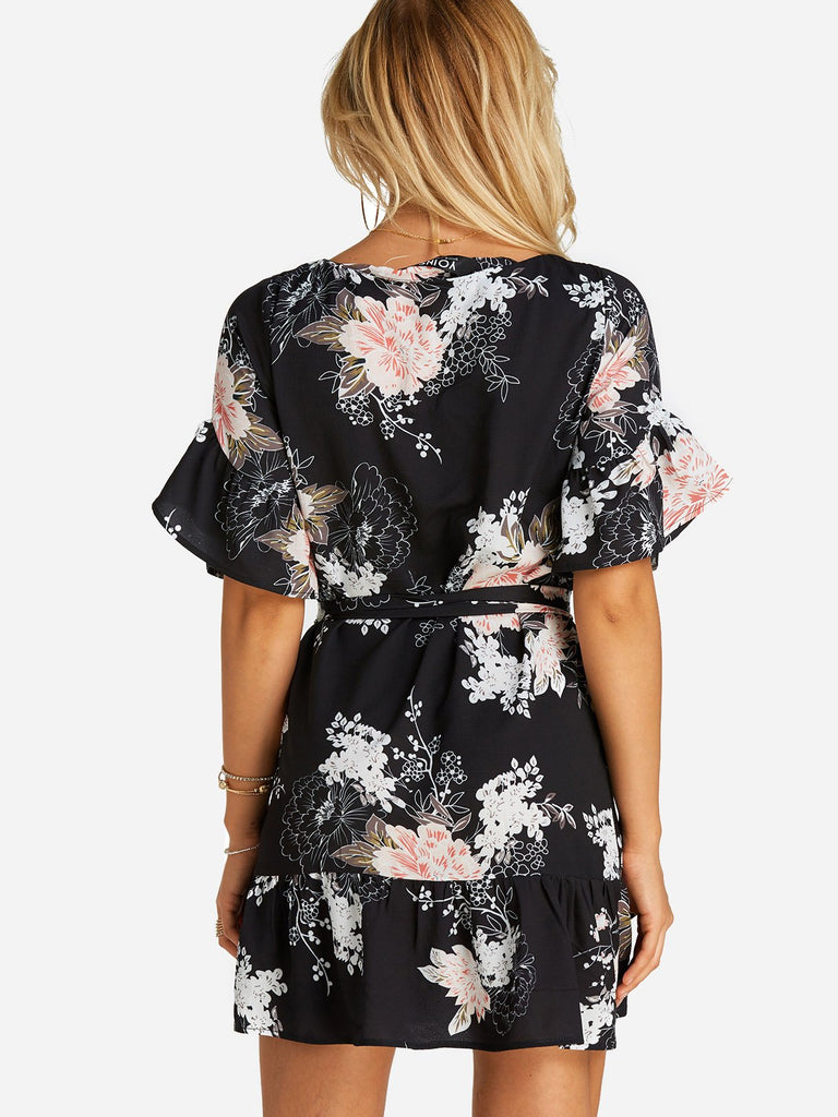 Womens Black Floral Dresses