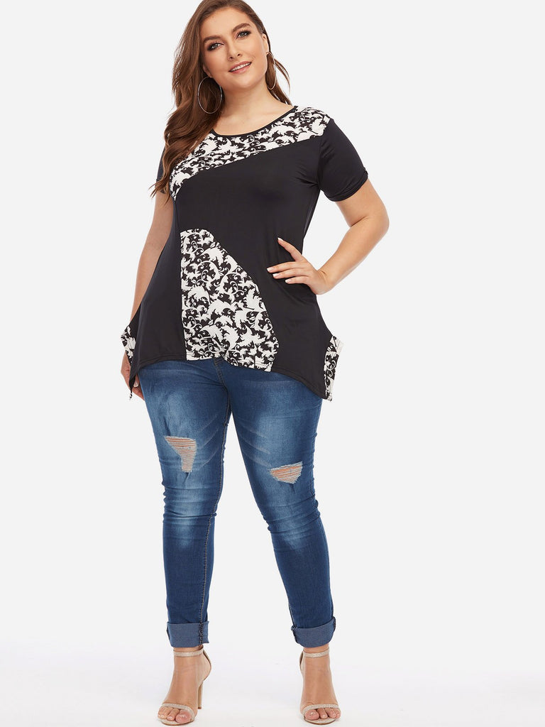 Womens Short Sleeve Plus Size Tops