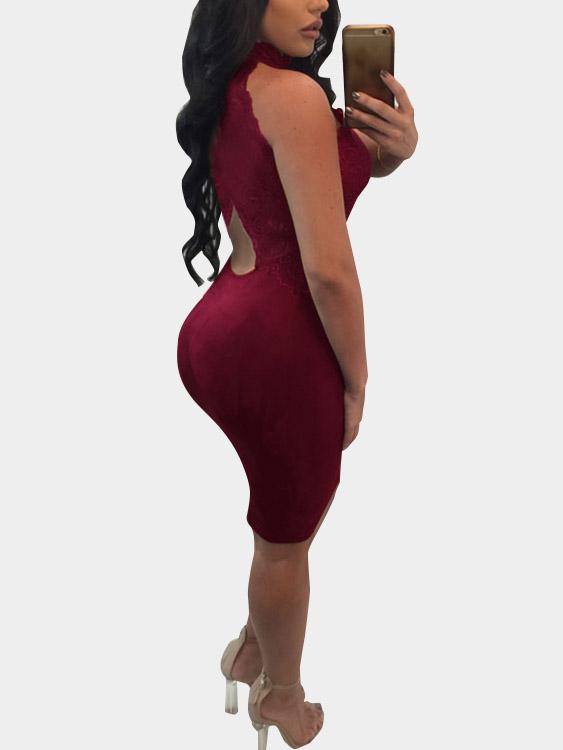 Womens Burgundy Sexy Dresses