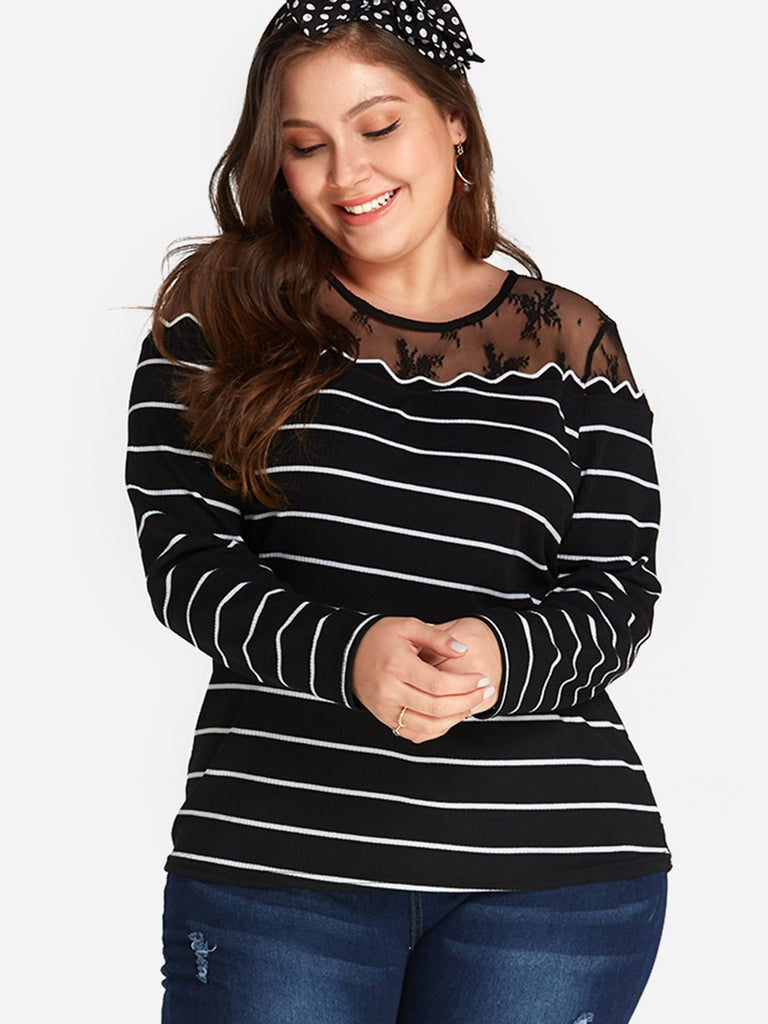 Ladies Long Sleeve Plus Size Tops