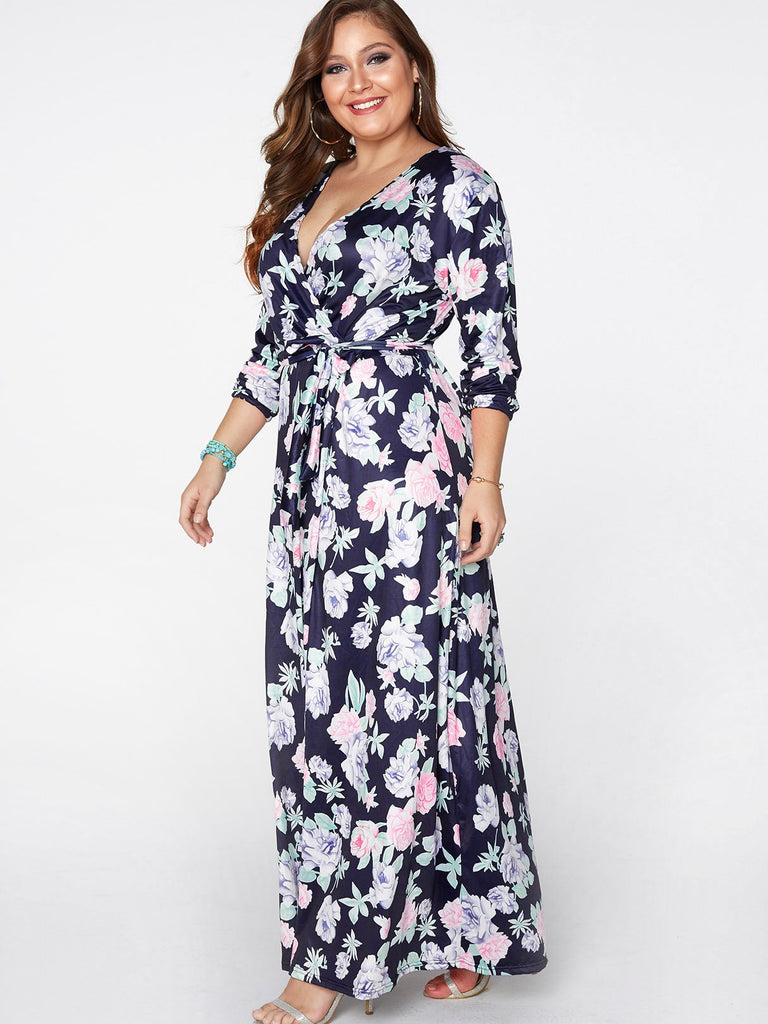 Ladies Navy Plus Size Dresses