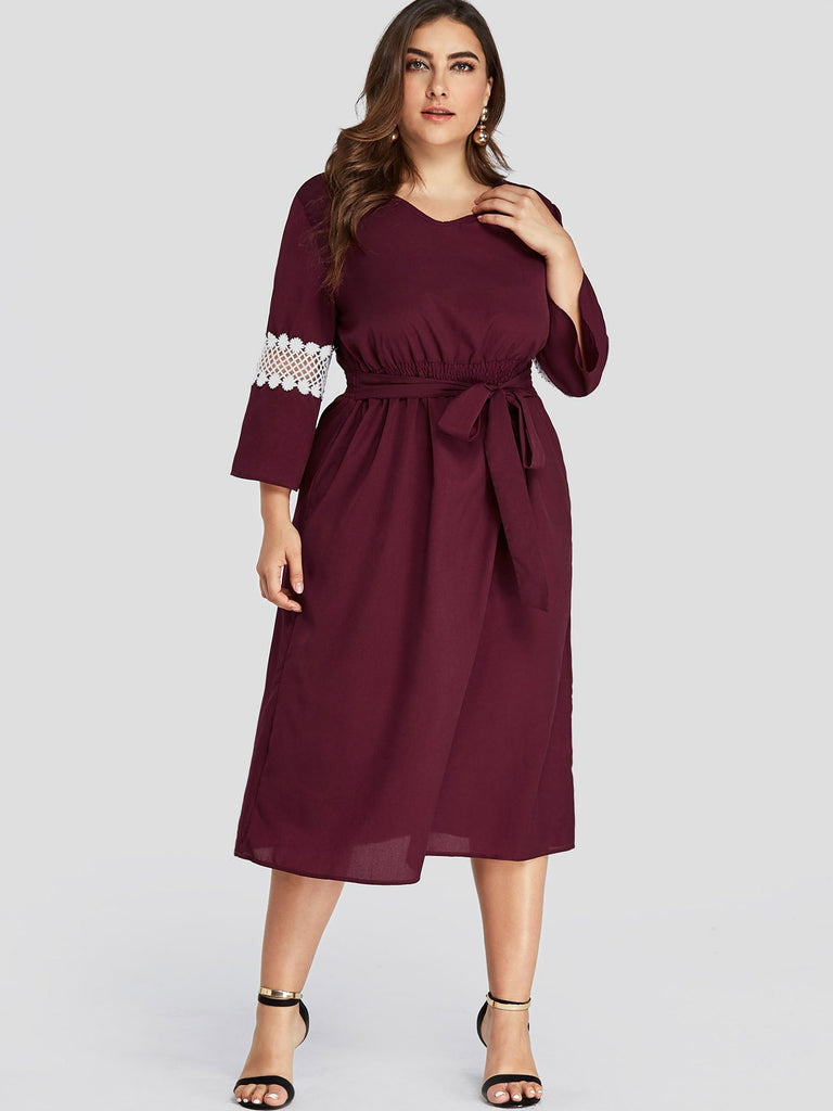 Ladies 3/4 Sleeve Plus Size Dress