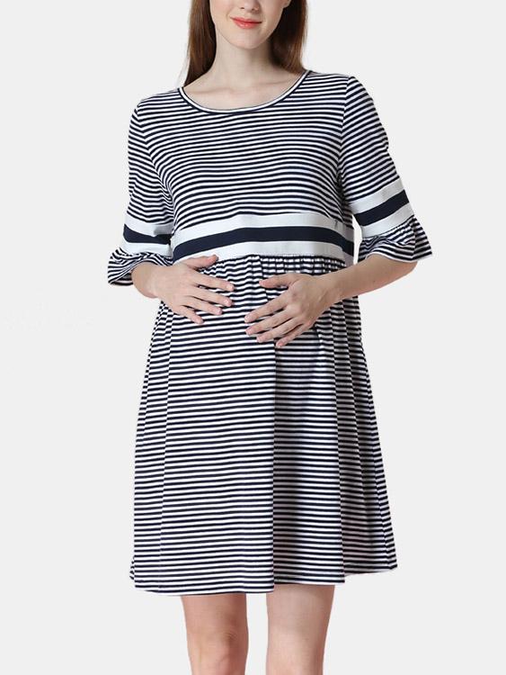 Ladies Striped Casual Dresses