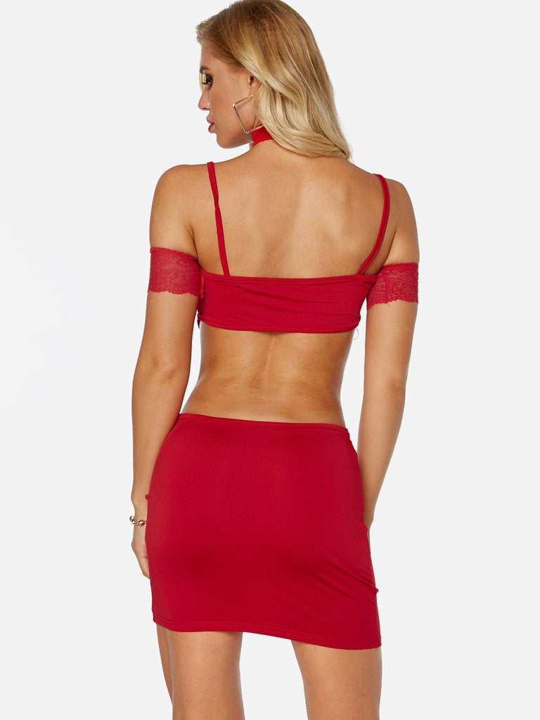 Womens Red V-Neck Dresses