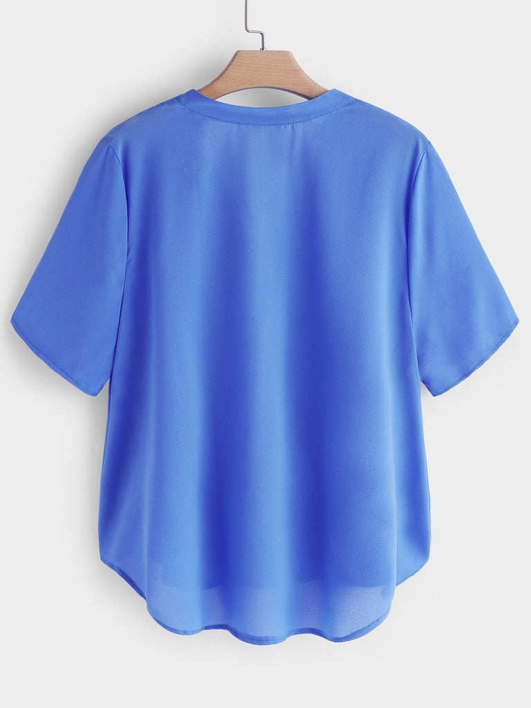 Womens Sky Blue Plus Size Tops