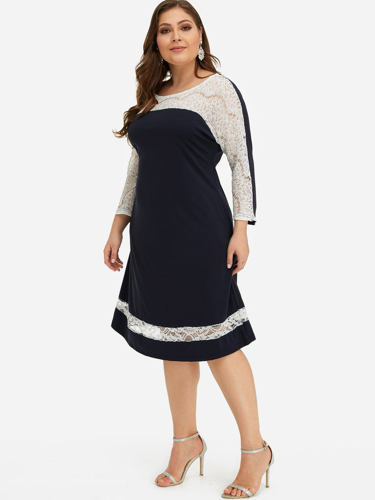 Ladies Blue Plus Size Dresses