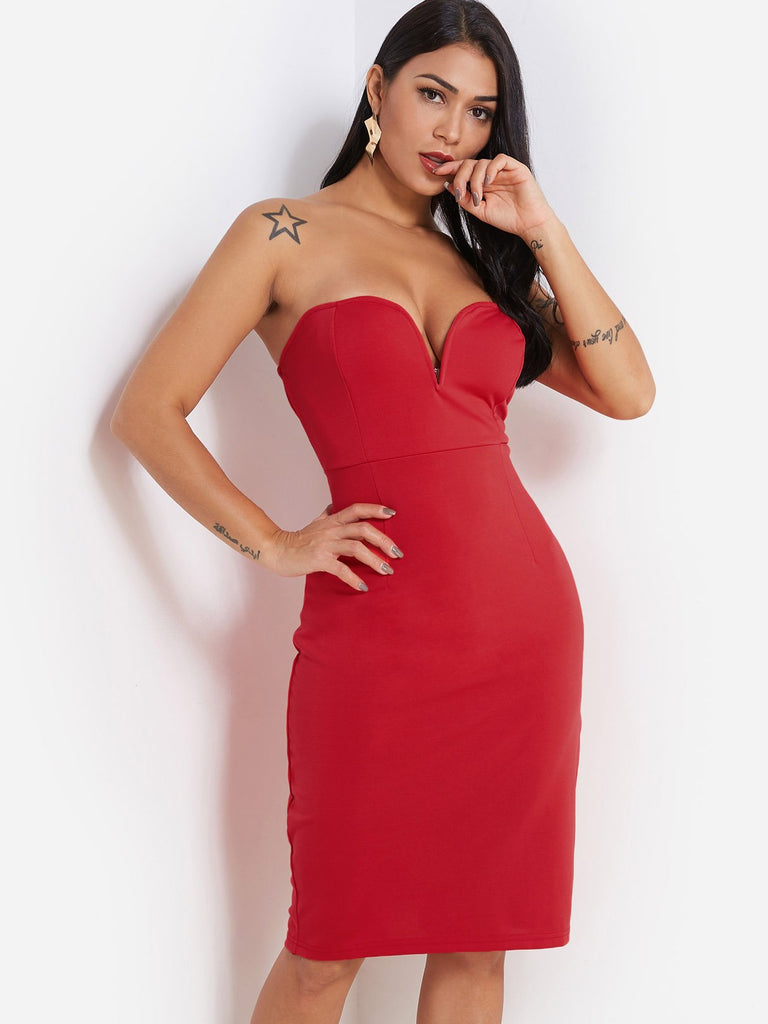 Ladies Red Midi Dresses