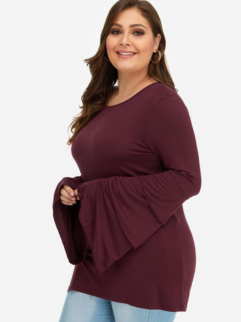 Ladies Burgundy Plus Size Tops